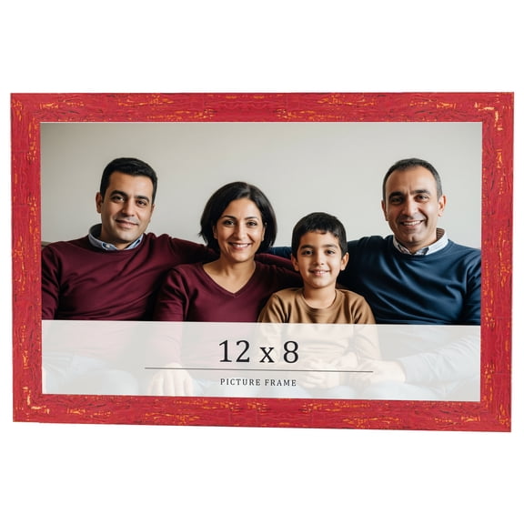 12x8 Frame Red Solid Wood Picture Frame Width 1.125 Inches | Interior Frame Depth 0.5 Inches |