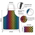 thumbnail image 3 of Rainbow Checkered Pattern Apron-Garden Aprons for Women with Pockets-Cotton Linen Waterproof Kitchen Cooking Gardening Aprons Adjustable for Kitchen,Cooking,BBQ and Salon 33x27 Inch, 3 of 7