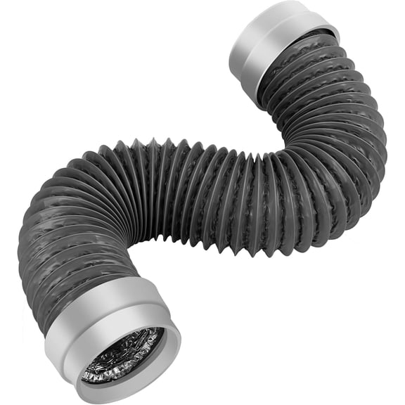 3FT Dryer Vent Hose 4 Inch, Heavy Duty 6-Layer Flexible Aluminum Dryer Duct with Rubber Seal Connectors, Heat Resistant Easy-Install Dryer Exhaust Hose for Tight Spaces, Universal Dryer Vent Kit