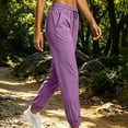 thumbnail image 5 of WIZUTIZ Women's Tapered Jogger Pants Elastic Waist Drawstring Side Pockets Athletic Sweatpants Workout Running Hiking Soft Stretchy Comfy Everyday, 5 of 6