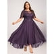 thumbnail image 4 of Vestido GATMAHE para madre del novio, encaje rojo vino, alto y bajo, 4 of 7
