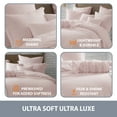 thumbnail image 4 of Swift Home 3PC Crinkle Prewashed Duvet Cover Sham Set (No Insert), Rose Blush, Full/Queen, 4 of 5