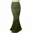 thumbnail image 5 of Zedker Women's High-Waist Solid Color Maxi Skirts with Ruffle Hem and Bodycon Fits – Elegant Office Wear,Army Green,L, 5 of 6