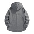 thumbnail image 6 of Plaid Shirt Jacket Men Fall Winter Long Sleeve Loose Casual Button Down Drawstring Hooded Shirt Work Shirts Outerwear, 6 of 9