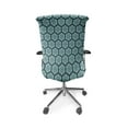 thumbnail image 5 of Ambesonne Floral Office Chair Cover Stretchable High Back, Oriental Art Flower Blooms, Dark Teal and Turquoise, 5 of 6
