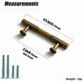 thumbnail image 2 of Goo-Ki 6 Pack Vintage Antique Brass Zinc Alloy Cabinet Handles - 3''(76mm) Hole Center Striped Decorations Cabinet Pull Hardware for Bedroom, Kitchen, 2 of 6