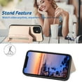 thumbnail image 4 of for iPhone 11 Cases,Case for iPhone 11 with Card Holder Zipper Wallet,Camera Lens Protector,Double Magnetic Clasp,Leather Kickstand Card Slots Protective Flip Cover for Women Men (Beige), 4 of 14