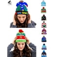 thumbnail image 5 of PULLIMORE Christmas LED Beanie Hats Santa Snowflake Snowman Light Up Knitted Cap Kids Adult Xmas Gifts, 5 of 8