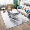 thumbnail image 2 of Washable Rug 6x9 ft Area Rug Animal Gray Cat Living Room Rug, Non Slip Machine Washble Rug Soft Low Pile Bedroom Rug Lightweight Rug Carpet for Home Dinning Room, 2 of 7