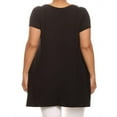 thumbnail image 3 of MOA COLLECTION Women's Plus Size Solid Casual Loose Fit Pocket Tunic Top Mini Dress/Made in USA, 3 of 5