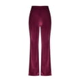 thumbnail image 4 of Byworldtasic Womens Pants Women's High Waist Velour Flare Pants Fall Winter High Waisted Stretchy Slim Velour Flared Pants for Women, 4 of 6