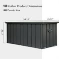 thumbnail image 6 of 160 Gallon Outdoor Storage Box, Deck Boxes Outdoor Waterproof, Galvanized Steel XL Pool Storage Bins for Garden Patio Pool, Dark Gray, 6 of 6