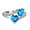 Sky Blue, variant on Cute Silver Cubic Zirconia Ribbon Bow Knot Wedding Promise Engagement Stackable Rings For Women Her Birthday Present