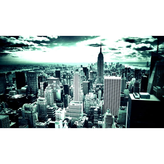 New York City Wall Art Black And White NYC Manhattan Skyline Picture Empire State Scene Wrapped Canvas Art For Bedroom Livingroom Decoration Print Ready to Hang