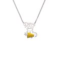 thumbnail image 2 of Delight Jewelry Silvertone Small Yellow Megaphone Silvertone Dream Big Pendant Necklace, 25", 2 of 4