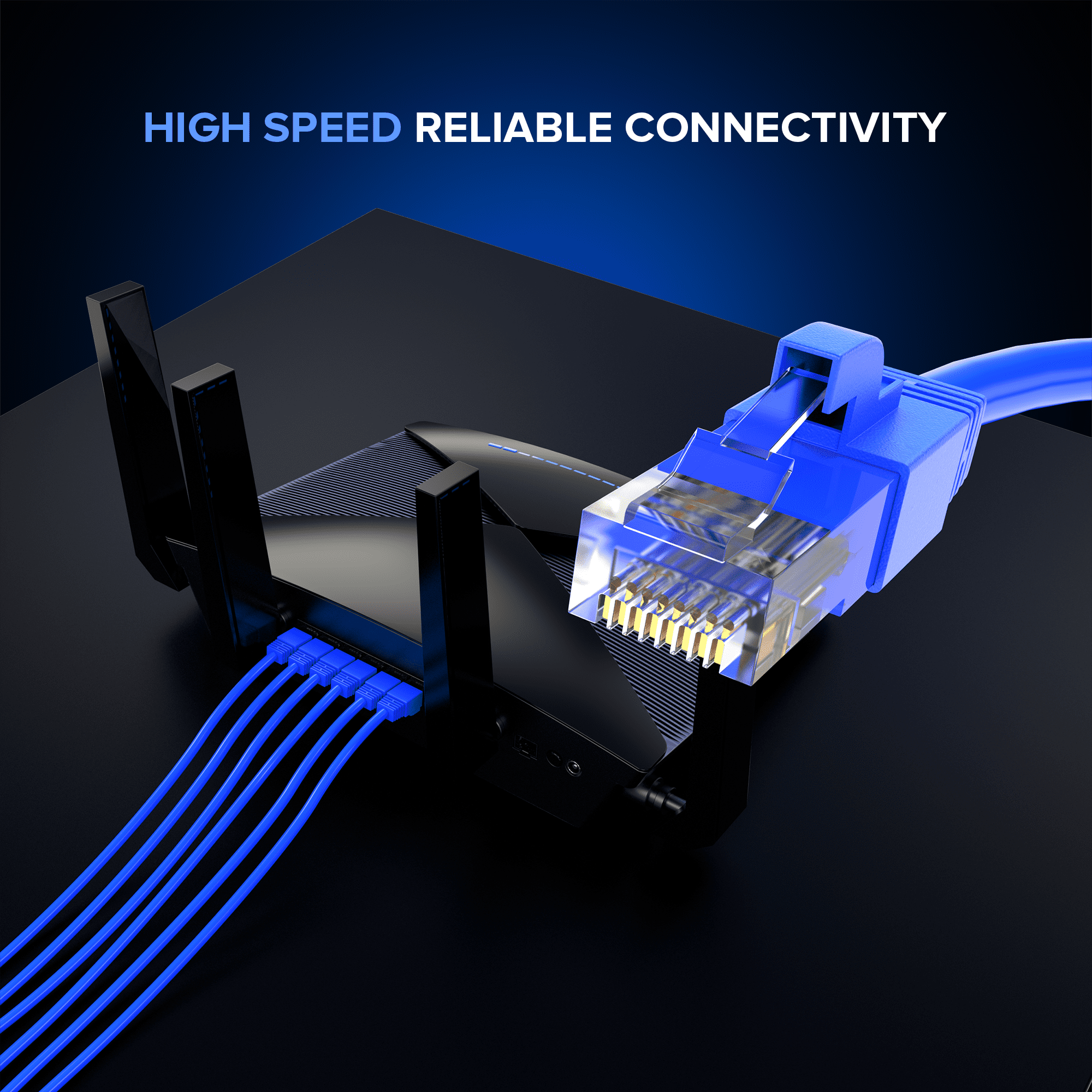 Ethernet Cable & Cat6 Network Cable, 20 Ft, Blue LAN Rj45 Internet Patch Cable Cord High Speed Cat6 Ethernet Cable 12 Pack