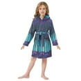 thumbnail image 6 of FORMRS Niños Bathrobe Unisex Hooded Robe Soft Plush Pajamas Sleepwear, Size 7-9T, Purple Moonlight Forest, 6 of 7