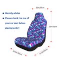 thumbnail image 3 of Uemuo blue Skull purple flower Pattern Car Seat Covers for Front Seats Waterproof Seat Covers for Cars, Universal Auto Front Seats Protector Fits for Car-, 3 of 6