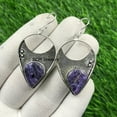 thumbnail image 3 of Solid 925 Sterling Silver Earrings For Womens, Bridesmaid Gift Earrings, Charoite, Gemstone Earrings, Christmas Gift For Her, 3 of 5