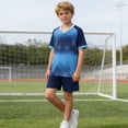 thumbnail image 5 of ITSAME Boys Football Athletic Outfits 2 Piece Short Sleeve Top and Shorts Soccer Uniform Set Navy Size 11, 5 of 8