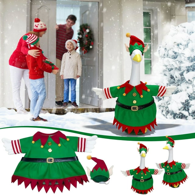 Linnome Ensemble de Décoration de Porche de Noël de 23 Pouces, Collection de Décoration Extérieure à Thème des Fêtes d'Hiver pour Présentation d'Entrée Festive