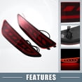 thumbnail image 3 of Unique Bargains Pair Rear Bumper Reflector Fog Brake Tail Light Red LED for Hyundai Accent 924051R200, 3 of 6