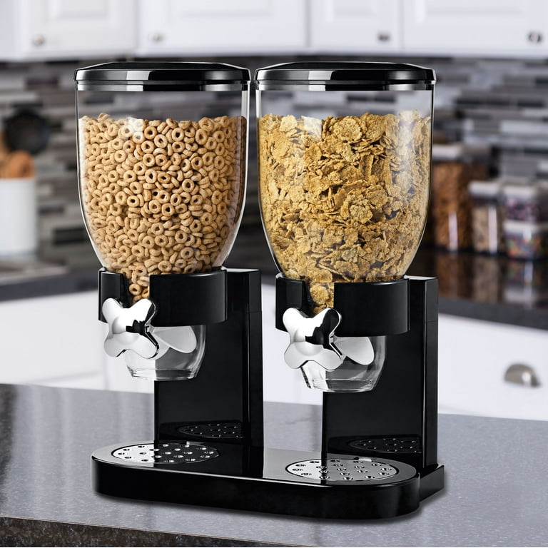 Double Two Cereal Storage Dispenser Kitchen Pantry Rice Grain Dry Food  Container