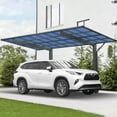 thumbnail image 2 of Trilenars Carport Canopy, Heavy Duty Canopy For Garage With Sink, 2 Aluminum Alloy Columns, Galvanized Metal Roof, Multi-Purpose Car Shade Shelter For Outdoor, 2 of 7