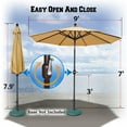 thumbnail image 2 of Sunny 9 Ft Outdoor Table Aluminum Patio Umbrella with Auto Tilt and Crank, With Sunbrella Cover , Alu. 8 Ribs--Wheat Color, 2 of 9