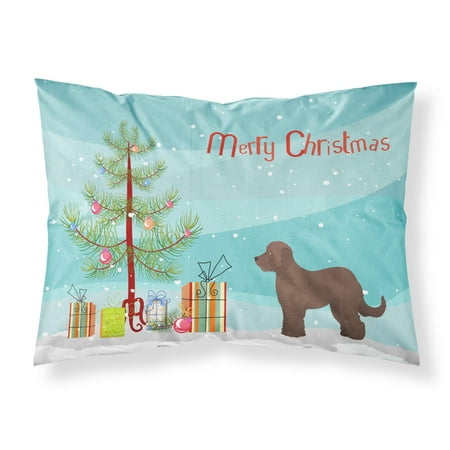 Brown Goldendoodle Christmas Tree Fabric Standard Pillowcase Brown Goldendoodle Christmas Tree Fabric Standard Pillowcase