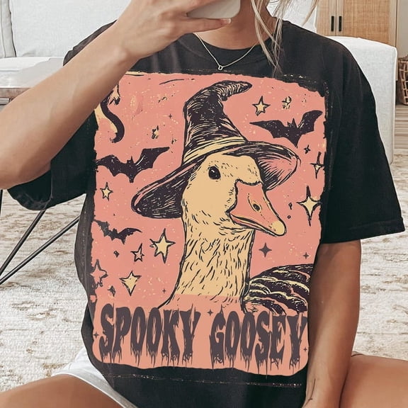 Spooky Goosey T-shirt, Halloween Silly Goose Tee, Halloween Goose Shirt, Funny Goose Halloween Shirt TH040642