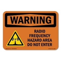 SignMission OS-WS-A-1218-L-12368 12 x 18 in. OSHA Warning Sign - Radio Frequency Hazard Area with Symbol