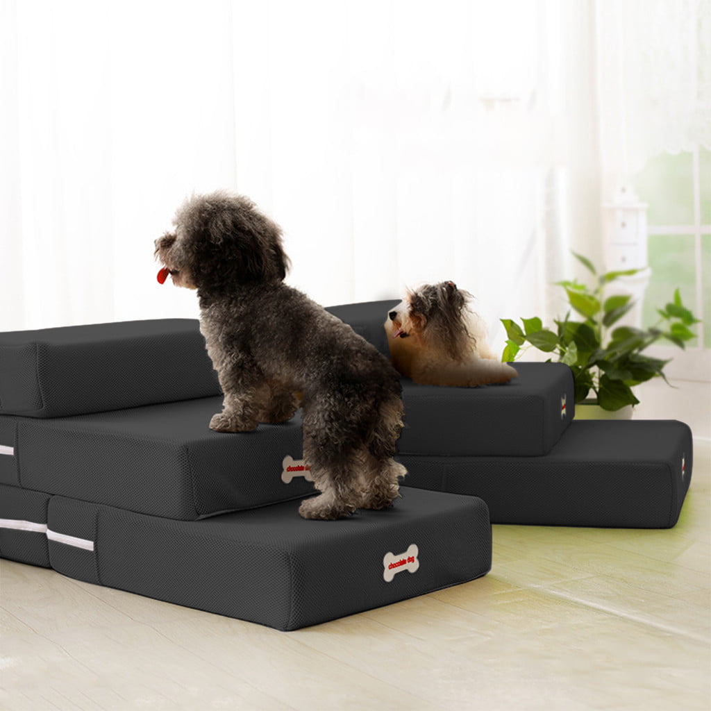 DFVVR Breathable Mesh Foldable Pet Stairs Detachable Pet Bed Stairs Dog Ramp 2 Steps