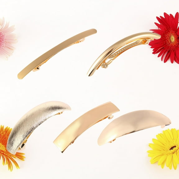 HEMOTON  5 Pcs Women Clip Jewelry Gold Hair Clips Hairdressing Styling Women's Miss