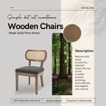 thumbnail image 6 of Dayalane Rattan Dining Chairs Set of 2, Upholstered Farmhouse Cane Back Chairs with Wooden Frame for Kitchen, Dining, Living Room, Charcoal, 6 of 9