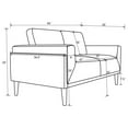thumbnail image 2 of Pemberly Row Upholstered Fabric Loveseat in Track Arms in Gray, 2 of 11