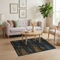 thumbnail image 3 of ODIKA 4'x6' Washable Area Rug Non-Slip, Chair-Friendly, Flatwoven Record Vinyl Retro Dj Turntable Featuring Grooves Wave Lines for Home Office, Under Desk, 3 of 7