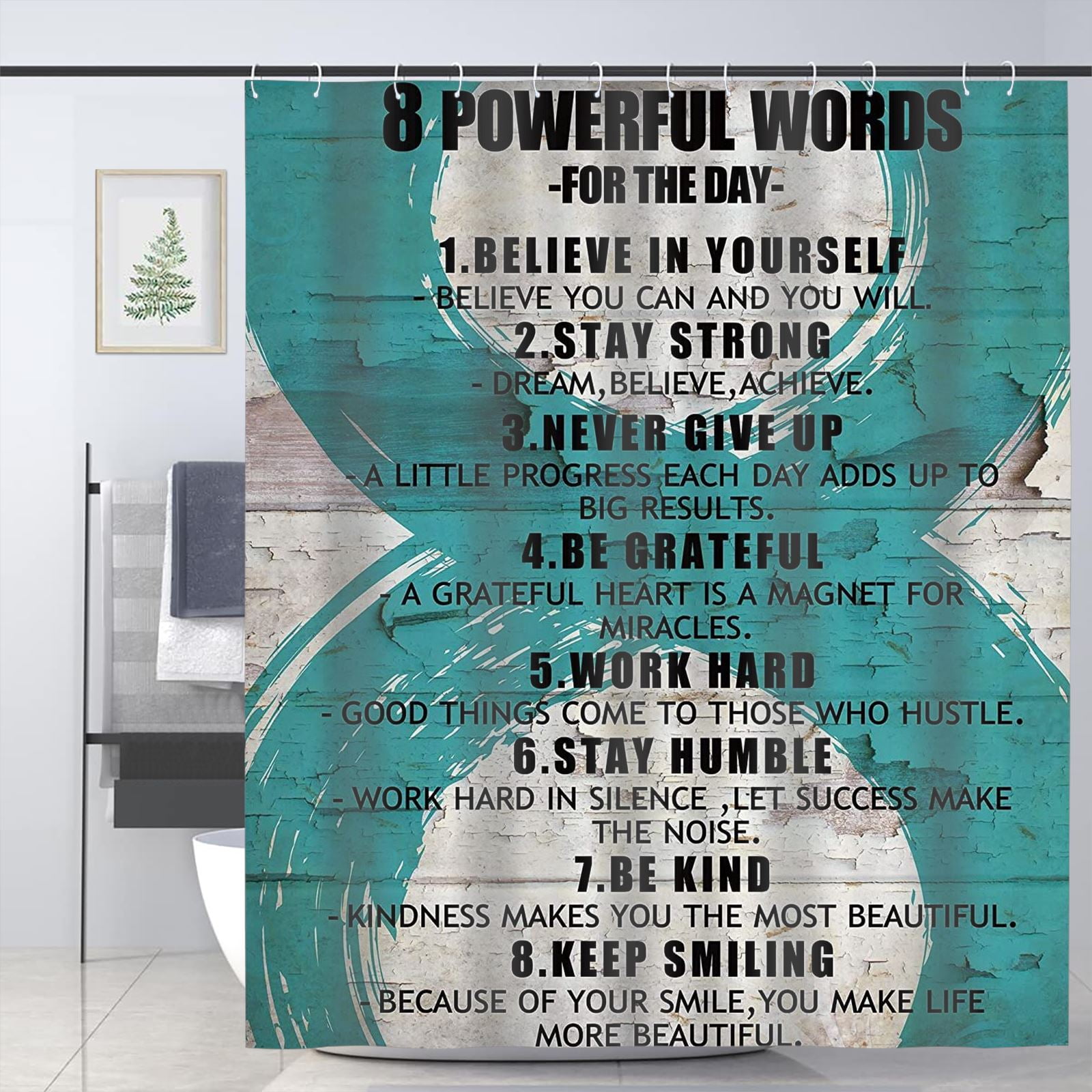 Funny Shower Curtain for Bathroom Accessories Inspirational Funny Quotes Cool Shower Curtain Set 72x72in, Size: 72 x 72, Style 9