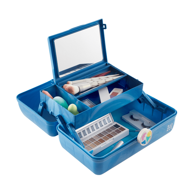 Caboodles Vintage On the Go Girl Classic Makeup Case, Blue Walmart