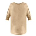 thumbnail image 4 of Texiao Summer New Fashionable Loose Round Neck Cuffs Long Edition Large Size T Shirt for Women, 4 of 6
