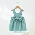 thumbnail image 3 of Girls Summer Dress Size 2 Years-3 Years Sleeveless Solid Bowknot Suspender Skirt Princess Dress Outfit Maxi Dress, 3 of 3