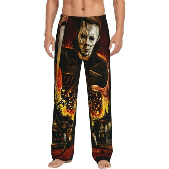 Michael Myers Pajama Pants for Men, Super Soft All over Print Lounge Pants Sleepwear Bottom with Pockets Drawstring