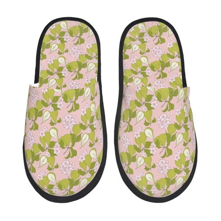 

Adobk Pears And Flower Print Slippers Indoor Outdoor Retro Slippers House Soft Fluffy Slides Cushion Furry Slippers-Large