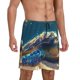 thumbnail image 2 of Fotbe Sunshine Underwater Sand Turtle Pantalones Cortos de Pijama para Hombre, Ropa de Dormir, Pantalones de Pijama Cortos para Hombre-3X-Large, 2 of 6