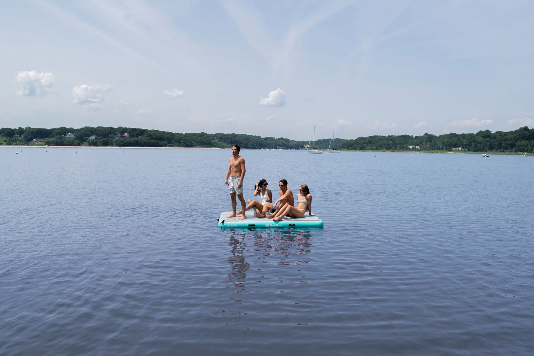 Swimline Luxe Inflatable Dock with Traction Pad and Ladder - 8' x 5'