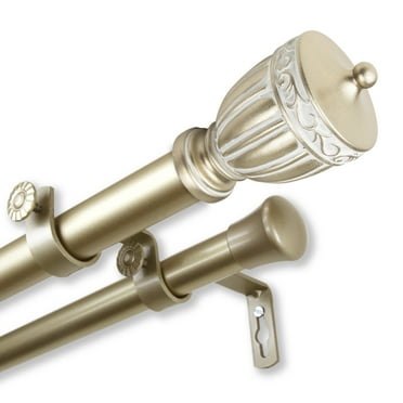 InStyleDesign  Risler 1 inch Diameter Adjustable Double Curtain Rod