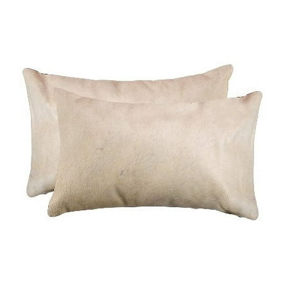 12" x 20" x 5" Tan Cowhide  Pillow 2 Pack