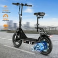 thumbnail image 3 of SANOPY Electric Scooter with Seat, 819W Peak 500Wh Battery 25 Miles Range 20Mph Top Speed, Foldable Electric Scooter for Adults with Basket, Black, 3 of 9