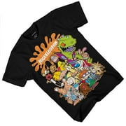 Nickelodeon Men's Shirt, Classic Printed Cartoon Rugrats T-shirt Black Nick - S