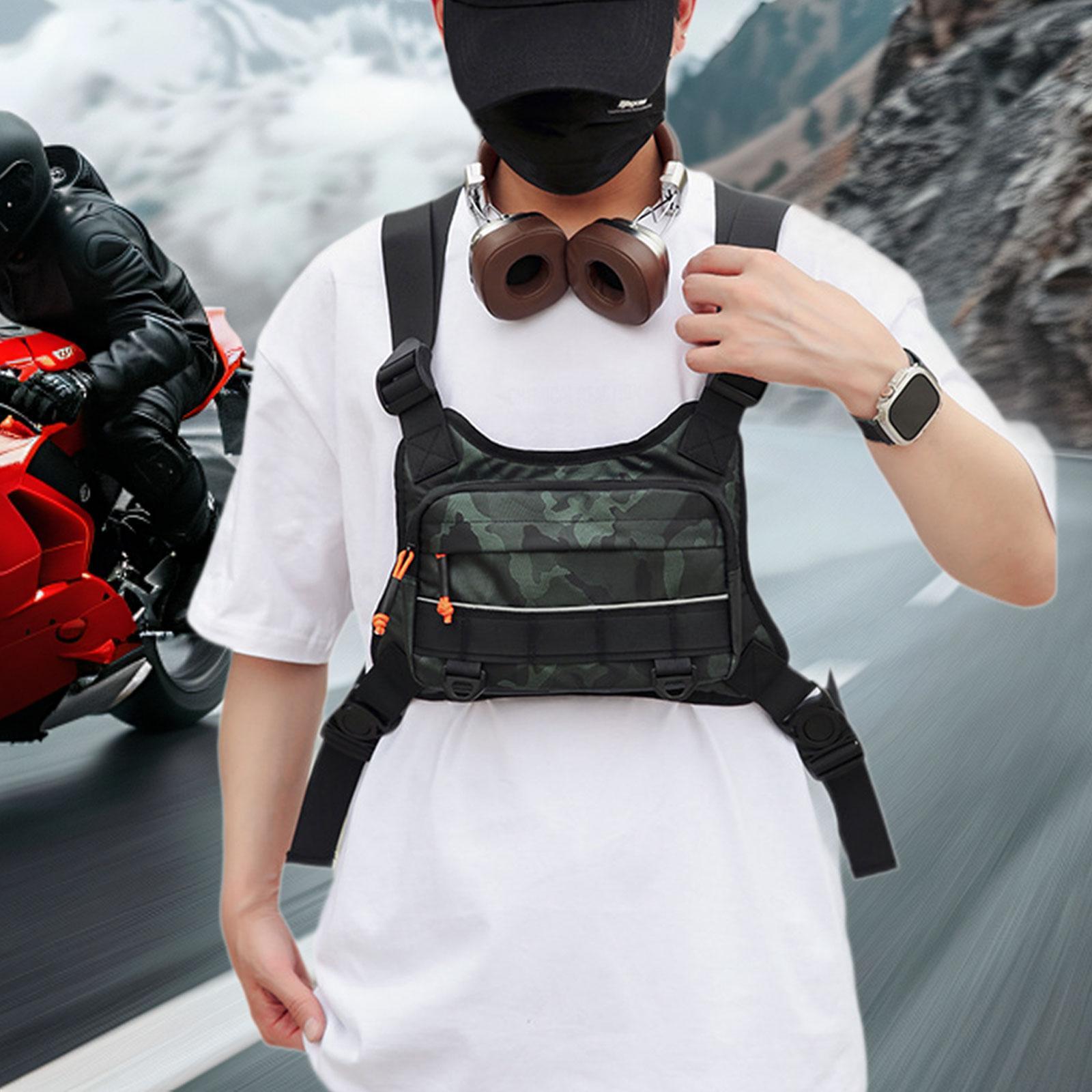 Sharprepublic Chest Bag for Men with Extra Storage Running Vest for Travel Sports Workouts green